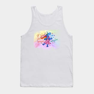 Dancing cute blue rainbow unicorn Tank Top